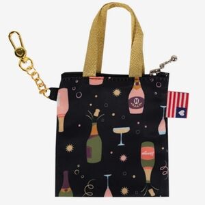 BNWT Harvey's Shopper Coun Purse With Champagne Kisses Print Gold Hardware